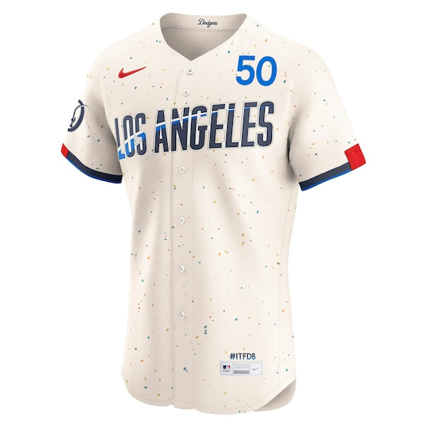 Mookie Betts Los Angeles Dodgers Nike City Connect Elite Jersey - Cream - Image 2