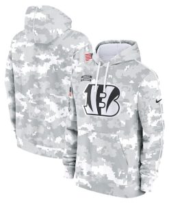 Cincinnati Bengals Nike 2024 Salute to Service Club Fleece Pullover Hoodie - Arctic Camo