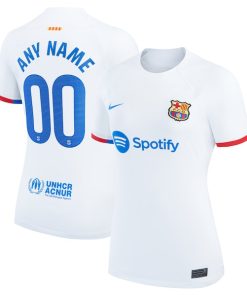 Barcelona Nike Women's 2023/24 Away Custom Replica Jersey - White