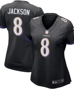 Alternative view of Lamar Jackson Baltimore Ravens Nike Women's Game Jersey - Black/Purple/White