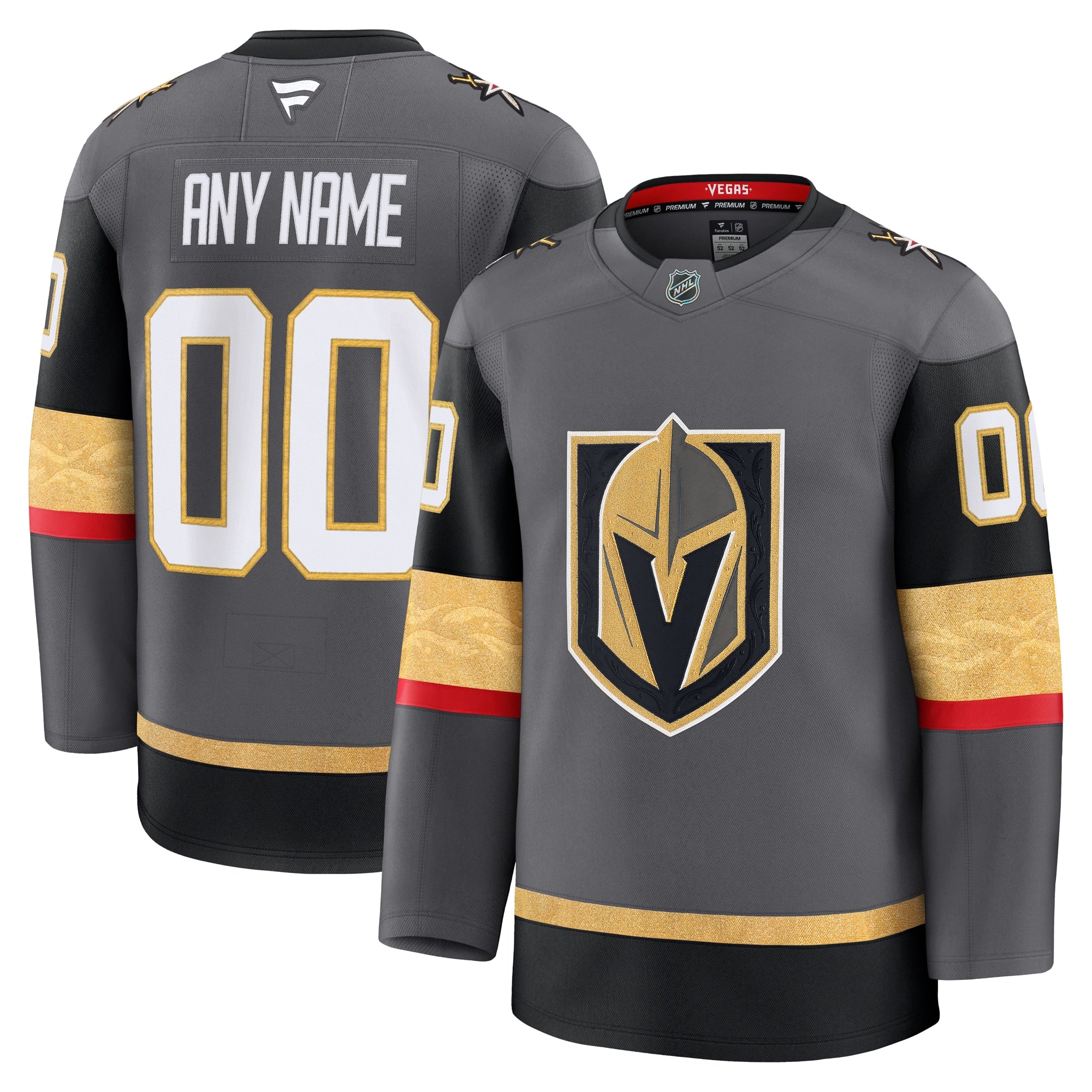 Vegas Golden Knights Home Premium Custom Jersey - Gold/Gray/White - Image 5