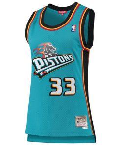 Alternative view of Grant Hill Detroit Pistons Women's 1998/99 Hardwood Classics Swingman Jersey - Teal