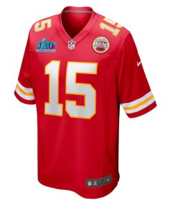 Alternative view of Patrick Mahomes Kansas City Chiefs Nike Super Bowl LVII Patch Game Jersey - Red