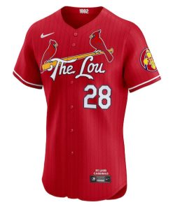 Alternative view of Nolan Arenado St. Louis Cardinals Nike 2024 City Connect Elite Player Jersey - Red