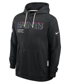 Alternative view of New Orleans Saints Nike 2025 NFL Crucial Catch Sideline Standard Issue Dri-FIT Hoodie - Black