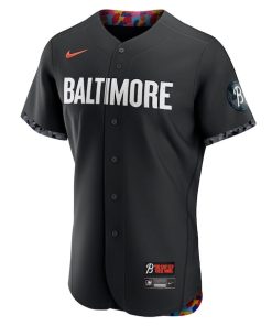 Alternative view of Jackson Holliday Baltimore Orioles Nike City Connect Authentic Player Jersey - Black