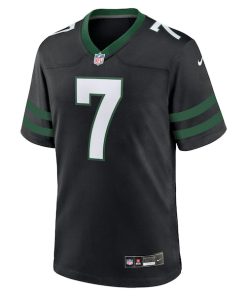 Alternative view of Justin Fields New York Jets Nike Game Jersey - Stealth Black