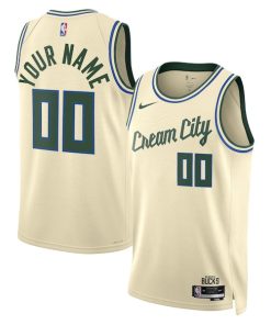 Milwaukee Bucks Nike Unisex 2025/26 City Edition Swingman Custom Jersey - Cream