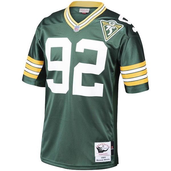 Reggie White Green Bay Packers 1993 Authentic Throwback Retired Player Jersey - Green - Image 2