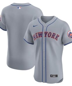 New York Mets Nike Road Vapor Premier Elite Patch Jersey - Gray