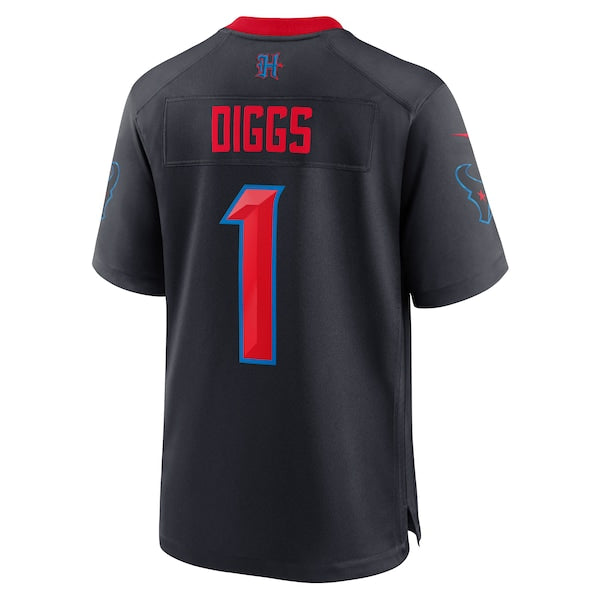 Stefon Diggs Houston Texans Nike Alternate Game Jersey - Navy/Red - Image 4