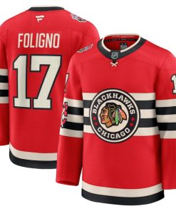 Alternative view of Nick Foligno Chicago Blackhawks  2025 NHL Winter Classic Premium Player Jersey - Red