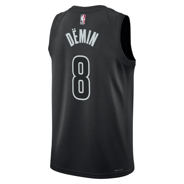 Egor D?min Brooklyn Nets Jordan Brand Unisex Swingman Jersey - Statement Edition - Black - Image 3