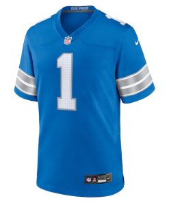 Alternative view of Terrion Arnold Detroit Lions Nike 2024 NFL Draft First Round Pick Player Game Jersey - Blue