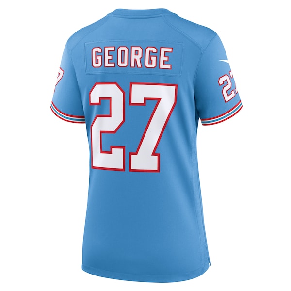 Eddie George Tennessee Titans Nike Women's Oilers Throwback Retired Player Game Jersey - Light Blue/Navy - Image 4