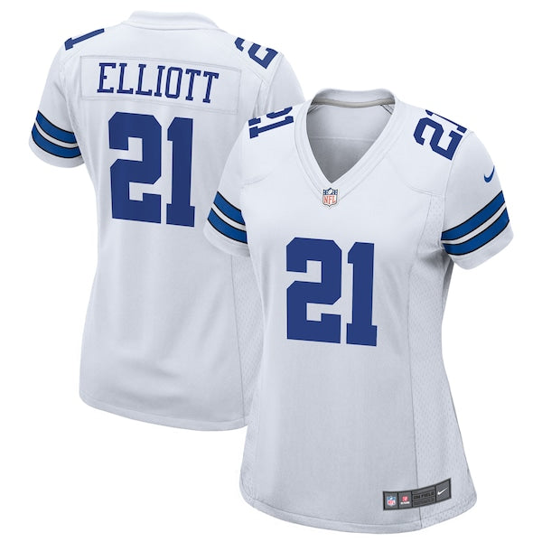 Ezekiel Elliott Dallas Cowboys Nike Women's Team Game Jersey - White/Navy - Image 2