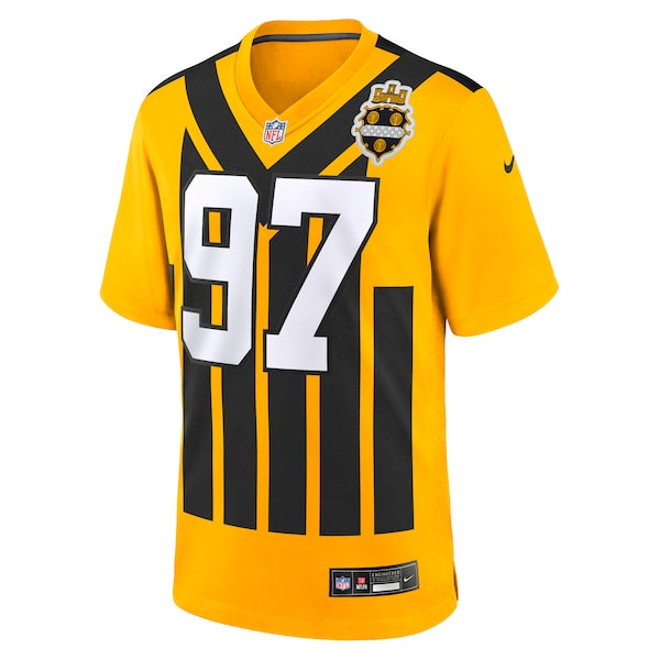Terry Bradshaw Pittsburgh Steelers Nike Alternate 1933 Throwback Game Jersey - Gold - Image 2