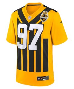 Alternative view of Cameron Heyward Pittsburgh Steelers Nike Alternate 1933 Throwback Game Jersey - Gold