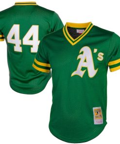 Reggie Jackson Oakland Athletics Cooperstown Mesh Batting Practice Jersey - Green