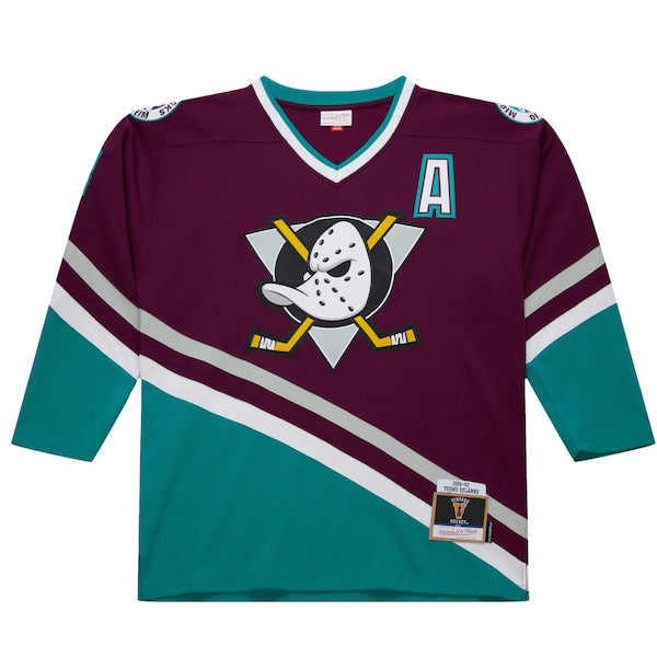 Teemu Selanne Anaheim Ducks 1996-97 Power Play Jersey - Purple/White - Image 3