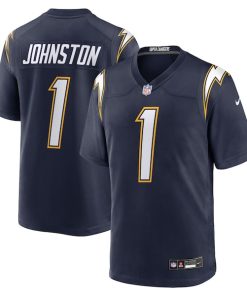 Alternative view of Quentin Johnston Los Angeles Chargers Nike Alternate Super Chargers Game Player Jersey - Navy/Powder Blue/Gold