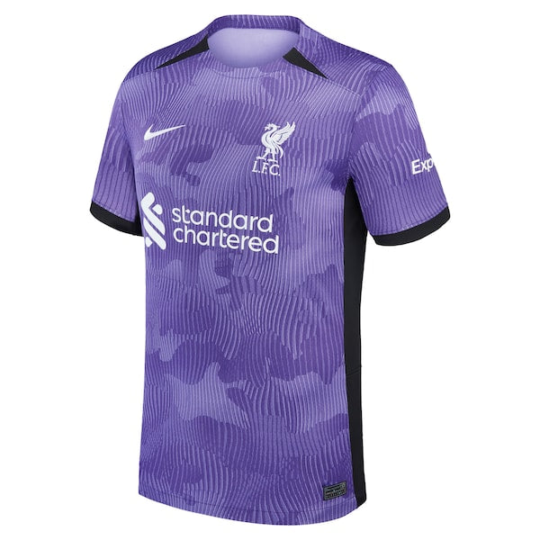 Mohamed Salah Liverpool Nike 2023/24 Third Stadium Replica Player Jersey - Purple - Image 2