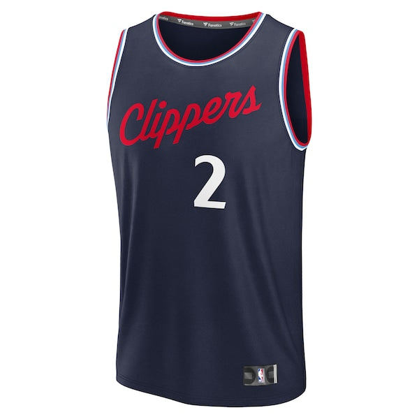 Kawhi Leonard LA Clippers Fast Break Replica Player Jersey - Navy - Icon Edition - Image 2