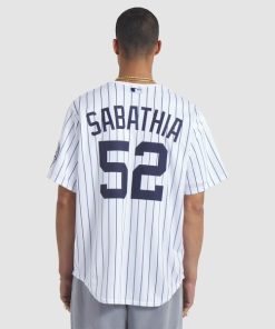 Alternative view of CC Sabathia New York Yankees Nike 2025 Baseball Hall of Fame Name & Number Retired Replica Jersey - White