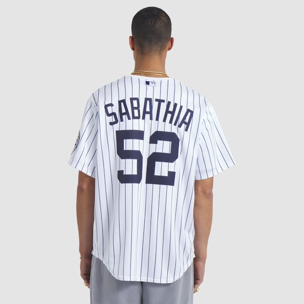 CC Sabathia New York Yankees Nike 2025 Baseball Hall of Fame Name & Number Retired Replica Jersey - White - Image 2