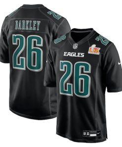 Saquon Barkley Philadelphia Eagles Nike Super Bowl LIX Fashion Game Player Jersey - Carbon Black