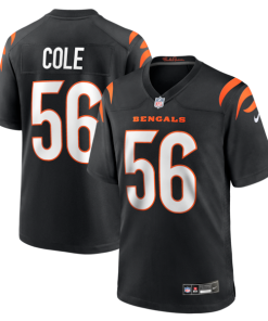 Myles Cole Cincinnati Bengals Nike Team Game Jersey -  Black