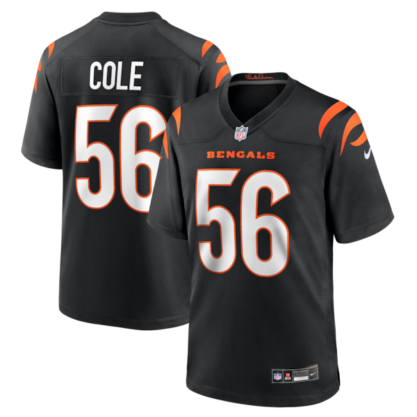 Myles Cole Cincinnati Bengals Nike Team Game Jersey - Black