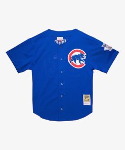 Ryne Sandberg Chicago Cubs  Cooperstown Collection 1997 Mesh Batting Practice Button-Up Jersey - Royal