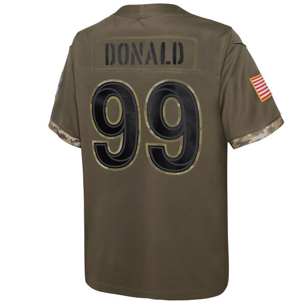 Aaron Donald Los Angeles Rams Nike Youth 2022 Salute To Service Player Limited Jersey - Olive - Image 3