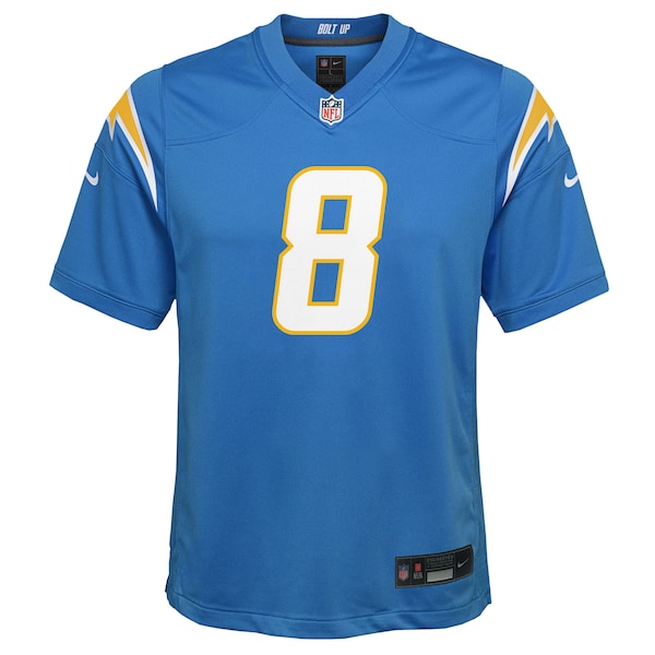 Omarion Hampton Los Angeles Chargers Nike Youth Team Game Jersey - Powder Blue - Image 2