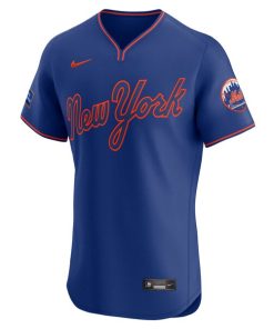Alternative view of New York Mets Nike Alternate  Sponsor Patch Elite Jersey - Royal