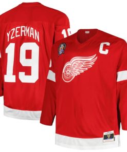 Steve Yzerman Detroit Red Wings Big & Tall Captain Patch Blue Line Player Jersey - Red