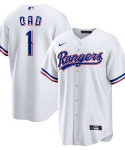 Texas Rangers Nike #1 Dad Home Replica Jersey - White