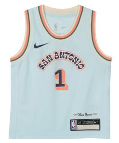 Alternative view of Victor Wembanyama San Antonio Spurs Nike Toddler 2024/25 Swingman Player Jersey - City Edition - Light Blue