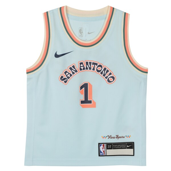 Victor Wembanyama San Antonio Spurs Nike Toddler 2024/25 Swingman Player Jersey - City Edition - Light Blue - Image 2