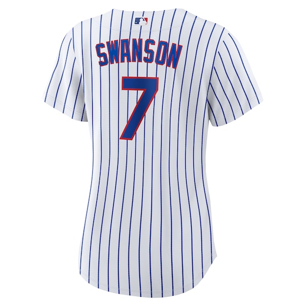Dansby Swanson Chicago Cubs Nike Women's Home Replica Player Jersey - White/Royal - Image 4