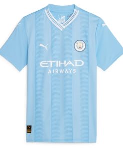 Alternative view of Phil Foden Manchester City Puma Women's 2023/24 Home Replica Player Jersey - Sky Blue