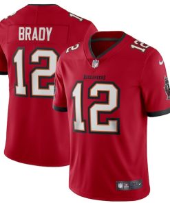 Alternative view of Tom Brady Tampa Bay Buccaneers Nike Vapor Limited Jersey - Red/Pewter