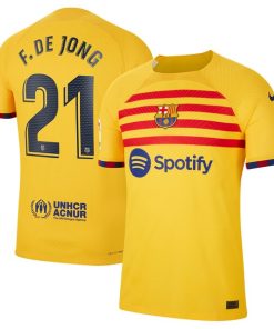 Frenkie de Jong Barcelona Nike 2022/23 Fourth Vapor Match Authentic Player Jersey - Yellow