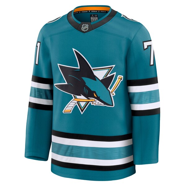 Macklin Celebrini San Jose Sharks Home Premium Jersey - Teal - Image 2