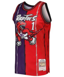 Alternative view of Tracy McGrady Toronto Raptors Hardwood Classics 1998/99 Split Swingman Jersey - Purple/Red