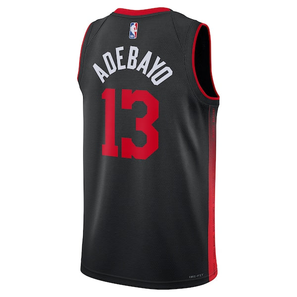 Bam Adebayo Miami Heat Nike Unisex 2023/24 Swingman Jersey - Black - City Edition - Image 3