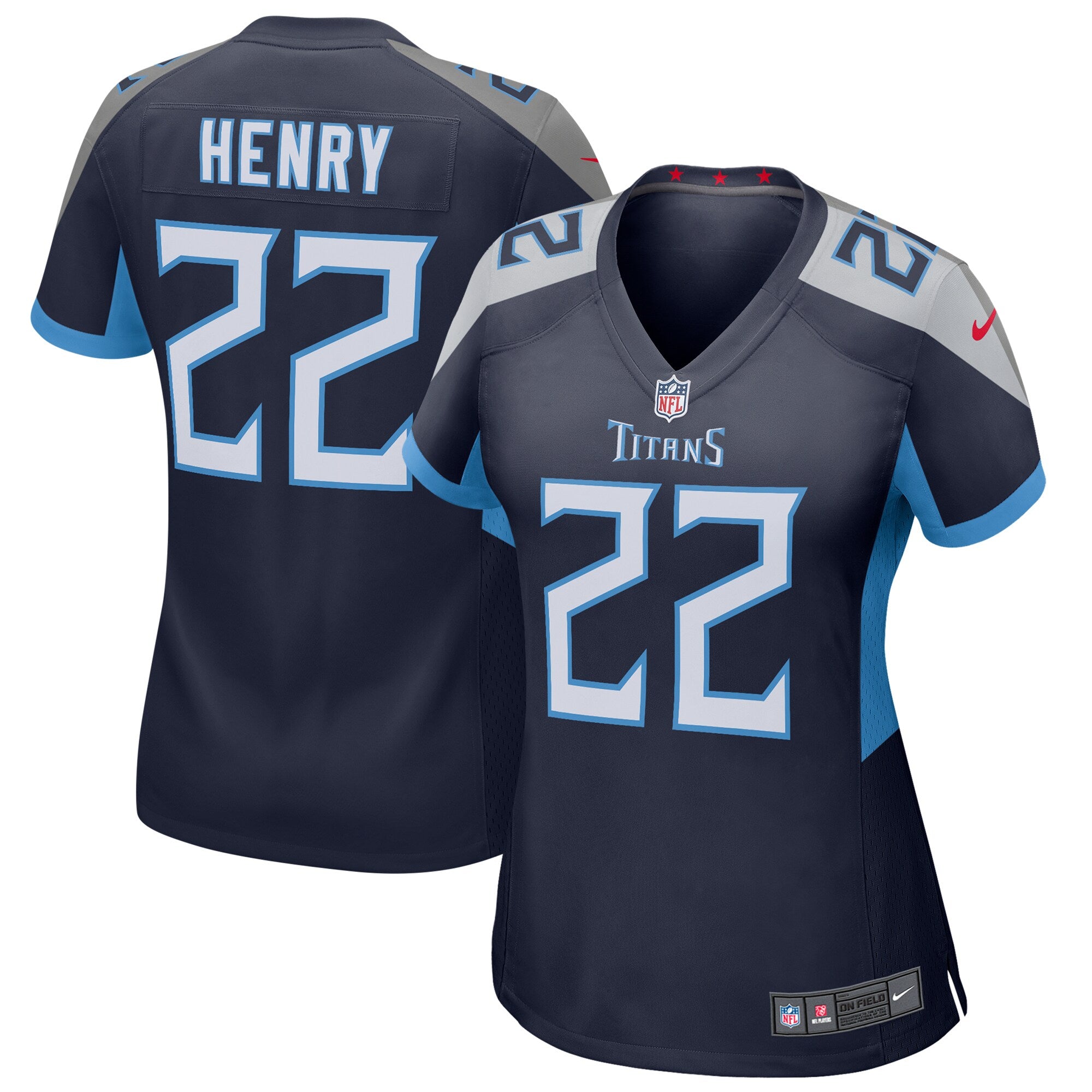 Derrick Henry Tennessee Titans Nike Women's Player Jersey - Light Blue/Navy - Image 6