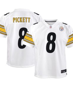 Alternative view of Kenny Pickett Pittsburgh Steelers Nike Youth Game Jersey - White/Black