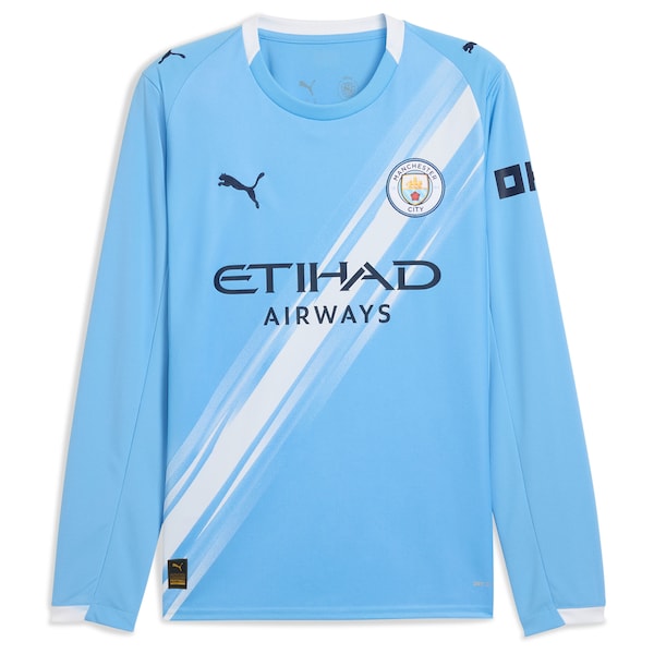 Erling Haaland Manchester City Puma 2025/26 Home Replica Long Sleeve Player Jersey - Sky Blue - Image 2